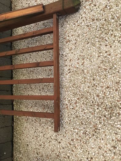 Garden deck railing.