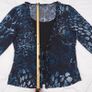 Roman Blue Black Abstract Printed Ruffle Trim Cardigan Top 14UK/42EU Image 10