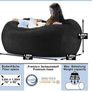 Large Black Oval Bean Bag Lounger - Extra Large Floor Sofa Image 5
