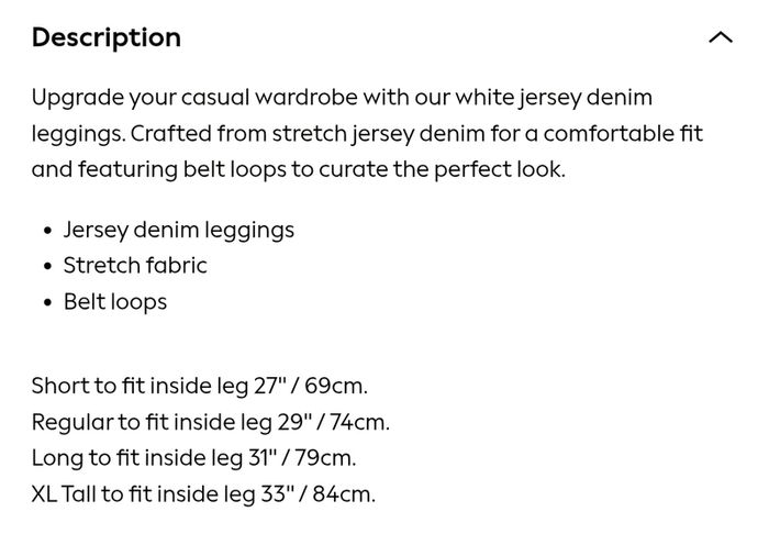 Next Denim Jersey Leggings - Full Length - Size - U.K.18 - RRP - 30.00