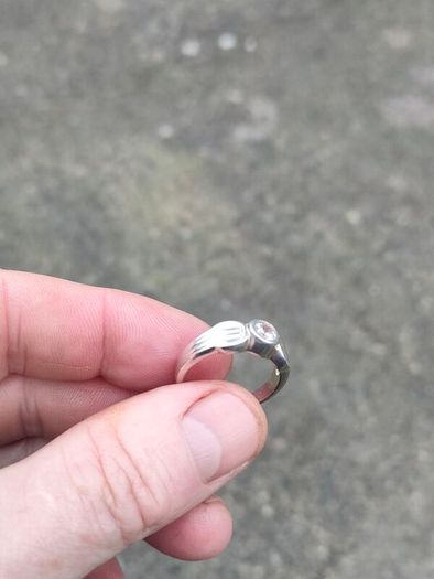 Sterling Silver Rub over CZ Solitaire ring