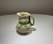 Antique Belleek Fermanagh Ireland Miniature Cream Jug.  2nd Mark (1891 to 1926)