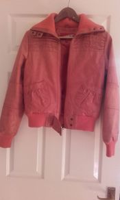 Orange leather jacket