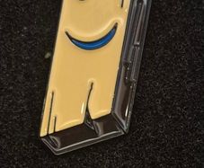 Plank ,  pin back badge.