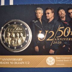 U2 2 euro coin 50th anniversary