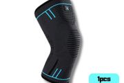Compression Knee Support Sleeve | Elastic &amp; Breathable | Black-Blue | Size L | New