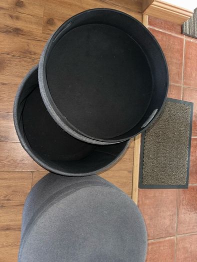 Grey pouffe