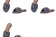 Brand New JOMIX Women's Sandals Glitter Mules with Wedge Heel