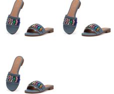 Brand New JOMIX Women's Sandals Glitter Mules with Wedge Heel