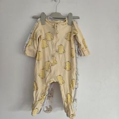 3-6m, 3 Next 2 Way Zip Up Sleepsuits - Animal Print