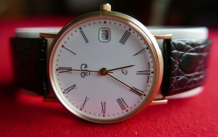 Rjw 9ct Gold 375 Cased Mens Swiss Made Wristwatch (works Perfectly)