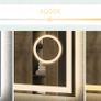 LED Bathroom Mirror Dual LED Speakers Antifog Bluetooth Fog Free Makeup Cosmetic Zoom x5 Vanity 80x60cm or 60x80cm Horizontal Vertical Cold Warm Neutral Bright Light Image 9