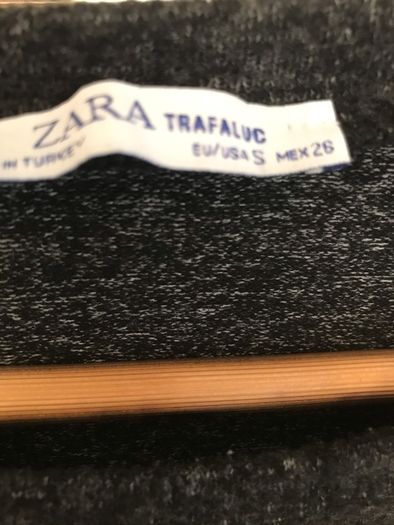 Zara Pearl Detail Charcoal Knit size S