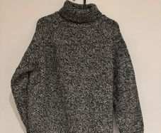 Vintage Chunky Marled Knit Turtleneck Sweater Oversized Fit XS 34 6