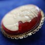 Vintage Gold Plated Shell Ornate Cameo Brooch Image 4