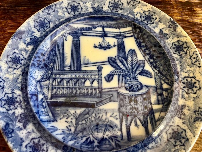 Antique Blue Tf & Sons Plate