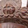 Vintage 19C Asian Chinese Emperor & Dragons Hand Carved Wood Mask Rose wood 9" Image 9