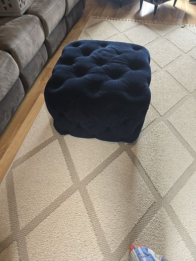navy puff footstool