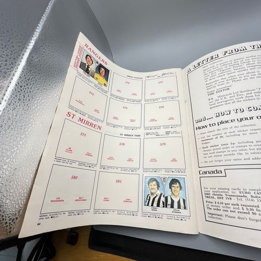 Vintage Panini Football 80 Football Sticker Album 1980