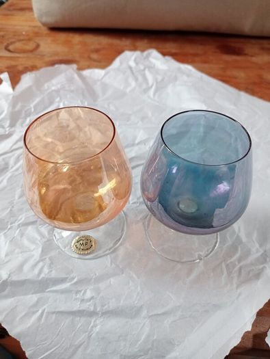 Vintage Crystal Goblets/ Brandy Glasses - Pair