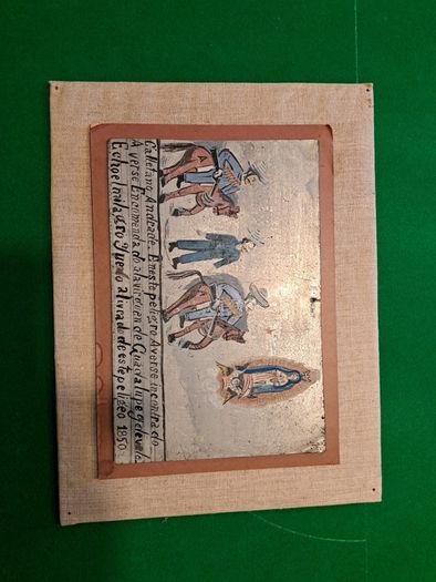 Mexican ex-voto (retablo) on tin