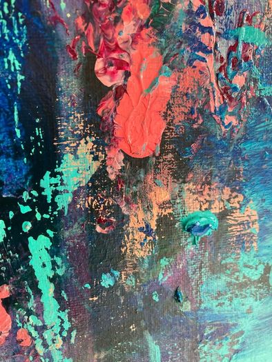 Large Original Abstract Painting Dublin Tropical Sea Seascape Surfing Theme