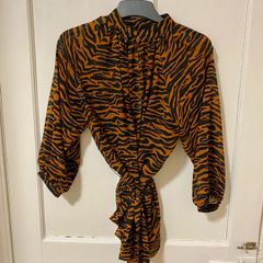 ASOS ladies animal print sheer blouse