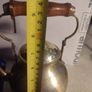Vintage Solid Brass Tea Pot Kettle With Wooden Handle Made In India Image 4