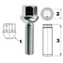 10 x alloy wheel extended bolts nuts lugs M12 x 1.5 17mm Hex 35mm thread Radius 10,9 Grade Image 2
