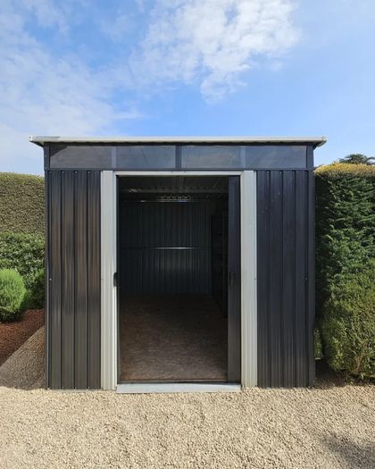USED 8ft x 6ft Steel Pent Shed shedsDirectIreland