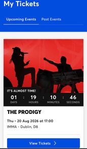 The Prodigy tickets x 4