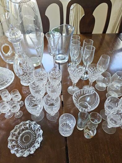 Large Job Lot - Various Crystal and Glass - Glasses, Decanters, Vases