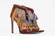 NEW Zara Tri-color Sandals Shoes With Fringe 39eur 6uk