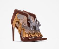 NEW Zara Tri-color Sandals Shoes With Fringe 39eur 6uk