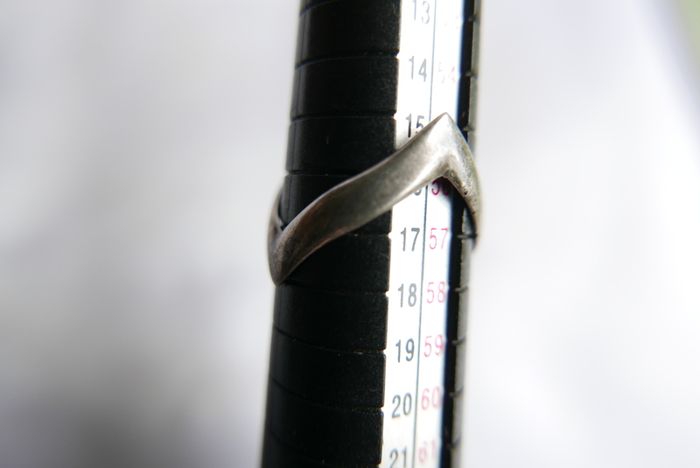 Vintage Sterling Silver Double Wishbone Band Ring size P - 2,10g
