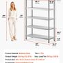 Stainless Steel Kitchen Shelves 5-Tier Units And Storage Adjustable Shelf Image 6