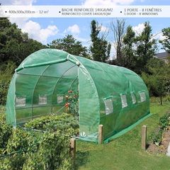 Polytunnel Greenhouse 4x3x2m  Poly Tunnels Gardening Walk In Pollytunnel Tent with Steel Frame