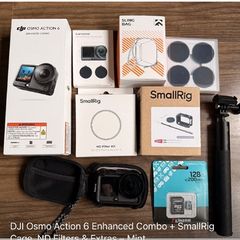 DJI Osmo Action 6 Enhanced Combo + SmallRig Cage, ND Filters & Extras - Mint
