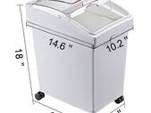 Kitchen Container Ingredient Storage Bin W/ Wheel & Scoop 3 x 6.6 Gal for Commercial Home Storing Rice Flour Corn Soybean