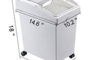 Kitchen Container Ingredient Storage Bin W/ Wheel &amp; Scoop 3 x 6.6 Gal for Commercial Home Storing Rice Flour Corn Soybean