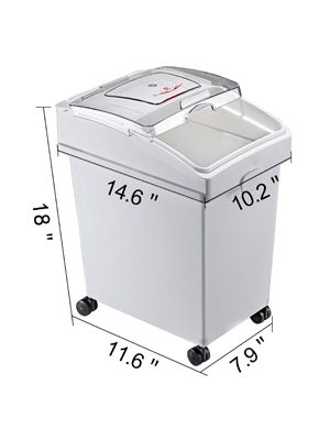 Kitchen Container Ingredient Storage Bin W/ Wheel & Scoop 3 x 6.6 Gal for Commercial Home Storing Rice Flour Corn Soybean