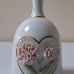 SALE!  China Bell with Encrusted Flowers, Made in Japan
