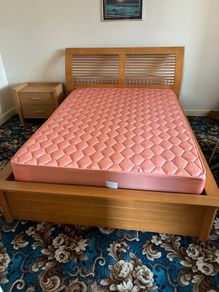 4 ft bed, wardrobe, bedside locker &  chest of drawers.