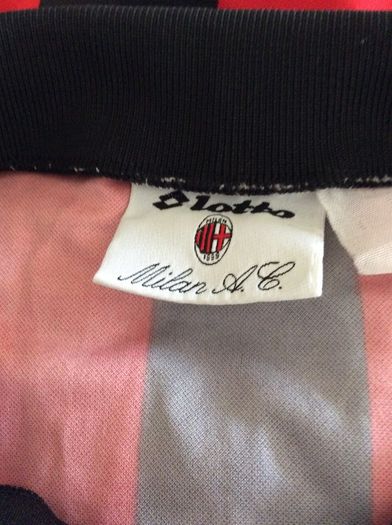 AC Milan Jersey. Official Lotto Mens Home Jersey. Season 1994/1995. Original From The Time. Not A Modern Day Remake.