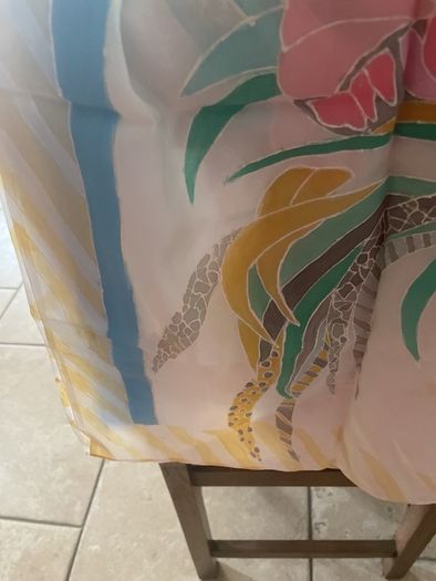 Hand painted silk scarf
