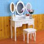 Affordable women Three oval mirror seven drawer princess table Image 3