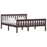 Bed Frame Dark Brown Solid Pine Wood 160x200 cm Image 2