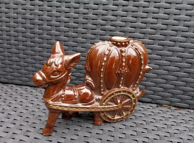 Vintage Donkey Cart Flask, slight damage