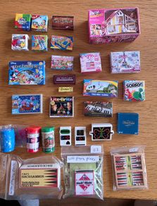 Dolls house - boardgames and boxed toys.. incl Miccro toys and mini brands