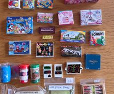 Dolls house - boardgames and boxed toys.. incl Miccro toys and mini brands